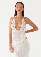 Adelaida Beaded Crochet Top