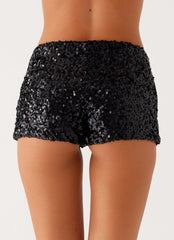 After Midnight Low Rise Sequin Mini Shorts