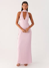 Alicia Satin Halter Maxi Dress
