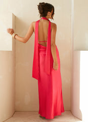 Alicia Satin Halter Maxi Dress