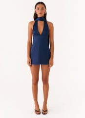 Alicia Satin Halter Mini Dress