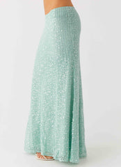 Amoura Sequin Low Rise Maxi Skirt