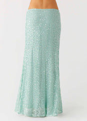 Amoura Sequin Low Rise Maxi Skirt
