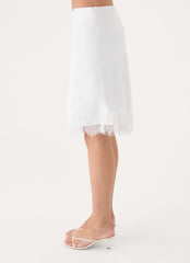Argelia Lace Trim Midi Skirt