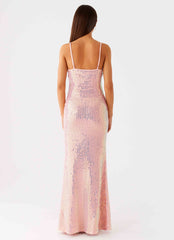 Attitude Knit Sequin Maxi Dress