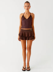 Bahama Eyelet Lace Up Top