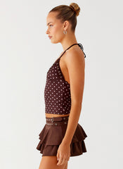 Bahama Eyelet Lace Up Top