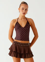 Bahama Eyelet Lace Up Top
