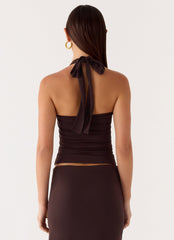 Brienne Beaded Halter Top