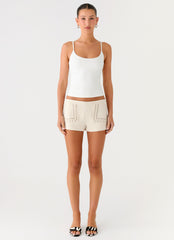 Candela Suede Low Rise Mini Shorts