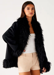 Carmelita Faux Fur Trim Jacket