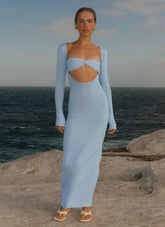 Carnation Long Sleeve Knit Maxi Dress