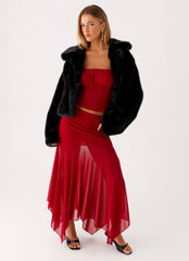 Carys Cropped Faux Fur Jacket