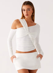 Cloud Kiss Asymmetric Long Sleeve Top