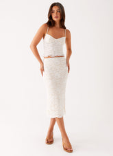 Crystal Clear Lace Midi Skirt