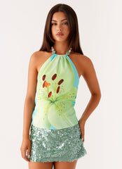 Dalila Beaded Tie Back Top