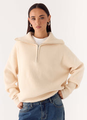 Eirena Quarter Zip Knit Sweater
