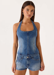 Eliah Denim Halter Top