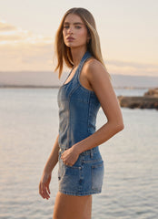 Eliah Denim Halter Top