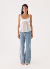 Elsie Mesh Polka Dot Top