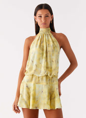 First Date Halter Mini Dress