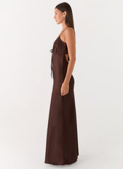 Flora Satin Maxi Dress