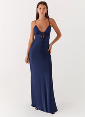 Flora Satin Maxi Dress