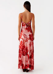 Flora Satin Maxi Dress