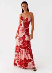 Flora Satin Maxi Dress