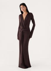 Gustin Long Sleeve Sash Maxi Dress