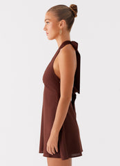 Heavy Hearted Linen Mini Dress