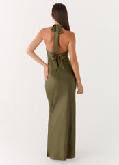 Heavy Hearted Satin Maxi Dress
