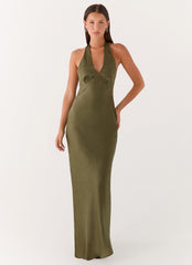 Heavy Hearted Satin Maxi Dress
