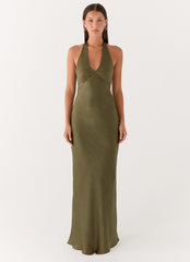 Heavy Hearted Satin Maxi Dress