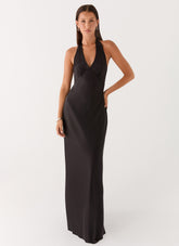 Heavy Hearted Satin Maxi Dress