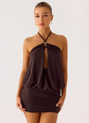 Jisoo Halter Mini Dress