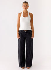Johnny Low Rise Wide Leg Denim Jeans