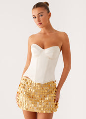 Kasen Sequin Mini Skirt