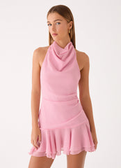 Kellsa Cowl Neck Mini Dress