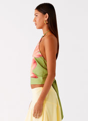 Loreta Beaded Tie Back Top