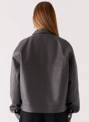 Lula Faux Leather Bomber Jacket