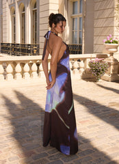 Luxia Printed Halter Maxi Dress