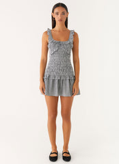 Mali Shirred Mini Dress