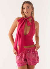 Mercer Sequin Mini Shorts