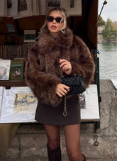 Miccy Cropped Faux Fur Coat