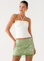 Midnight Tide Tie Side Mini Skirt