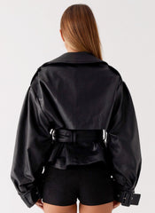 Midtown Faux Leather Trench