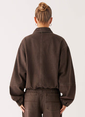 Midwest Washed Denim Bomber Jacket