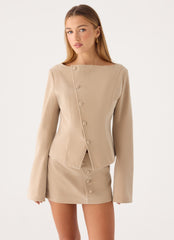 Milae Suede Asymmetrical Jacket
