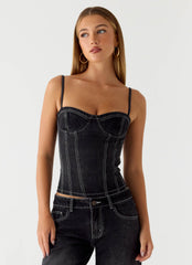 Nathan Denim Corset Top
